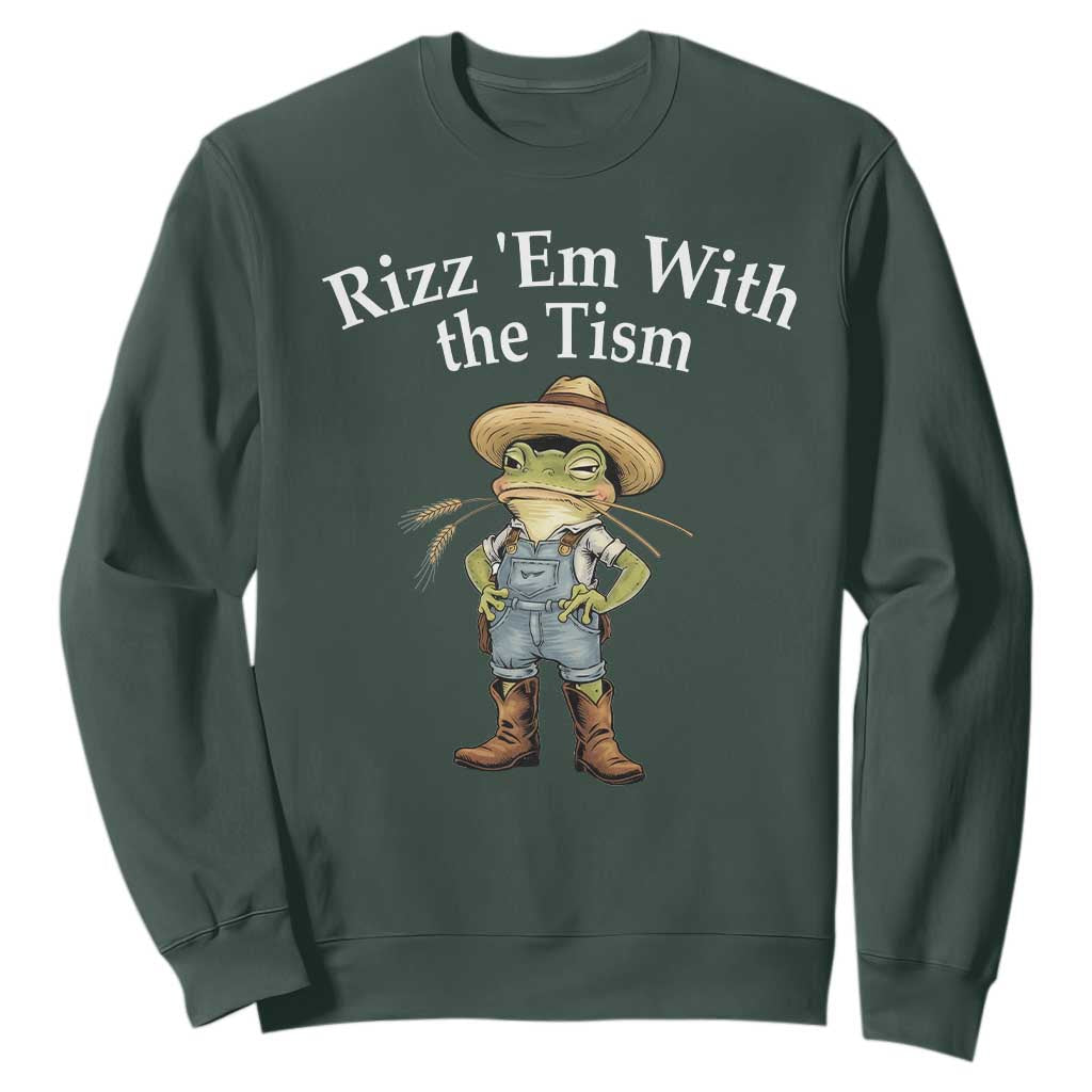 Autism Frog Sweatshirt Funny Rizz Em With The Tism