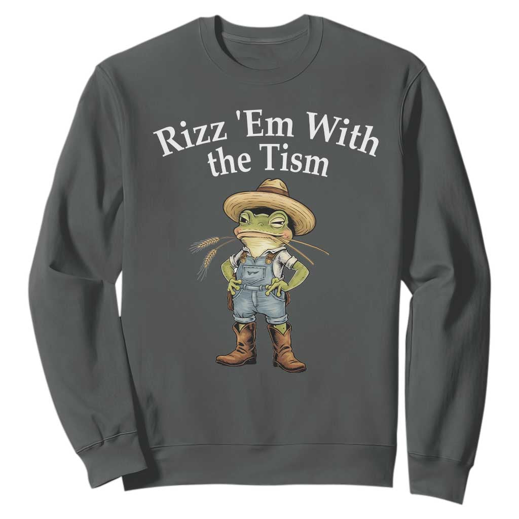 Autism Frog Sweatshirt Funny Rizz Em With The Tism