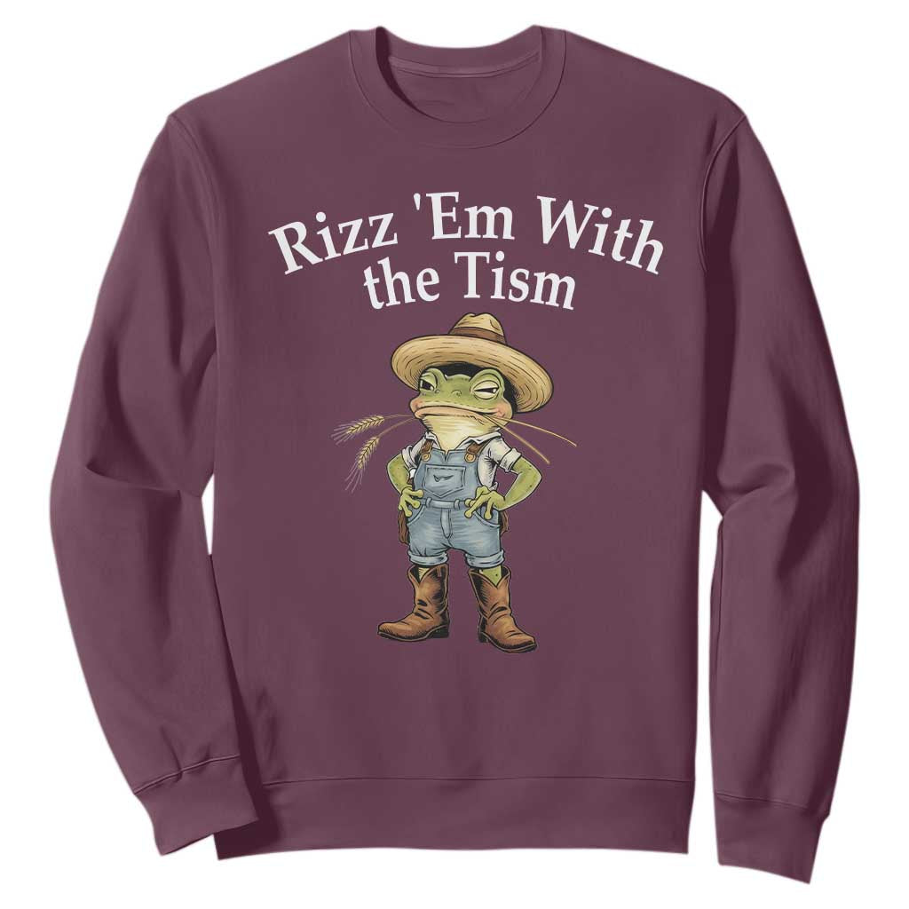 Autism Frog Sweatshirt Funny Rizz Em With The Tism