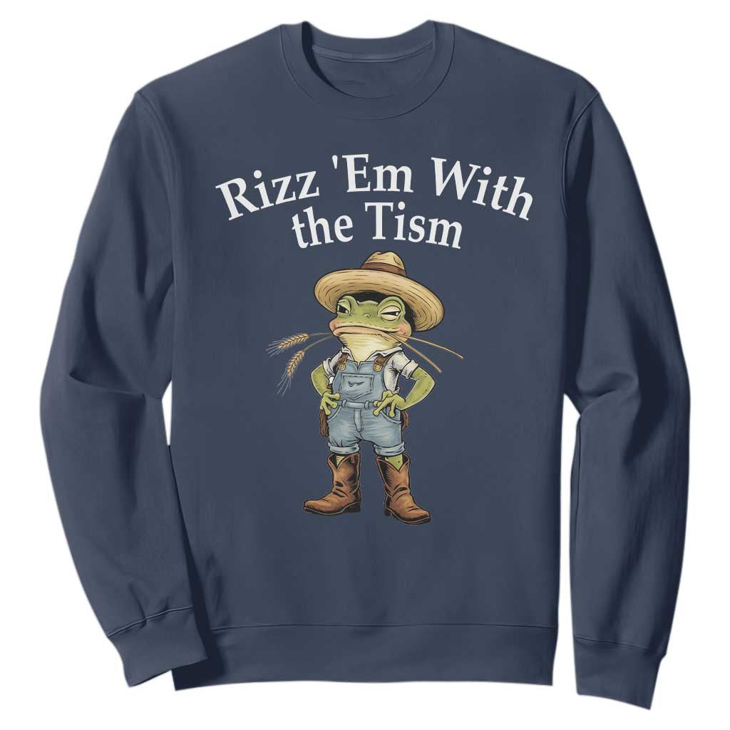 Autism Frog Sweatshirt Funny Rizz Em With The Tism