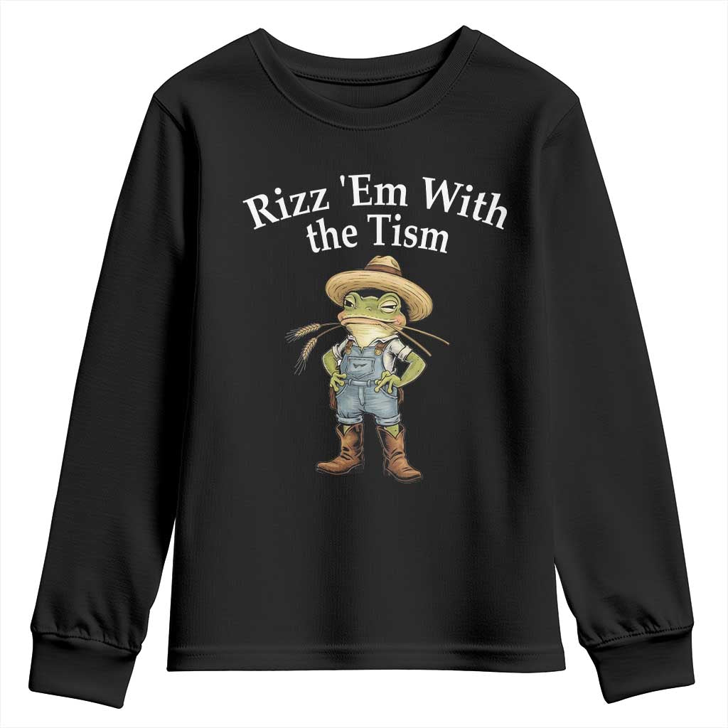 Autism Frog Youth Sweatshirt Funny Rizz Em With The Tism