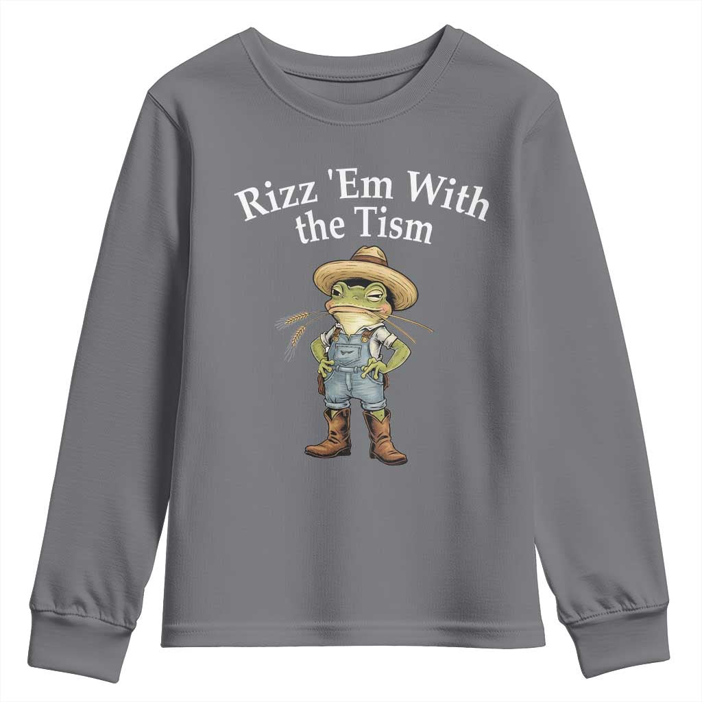Autism Frog Youth Sweatshirt Funny Rizz Em With The Tism