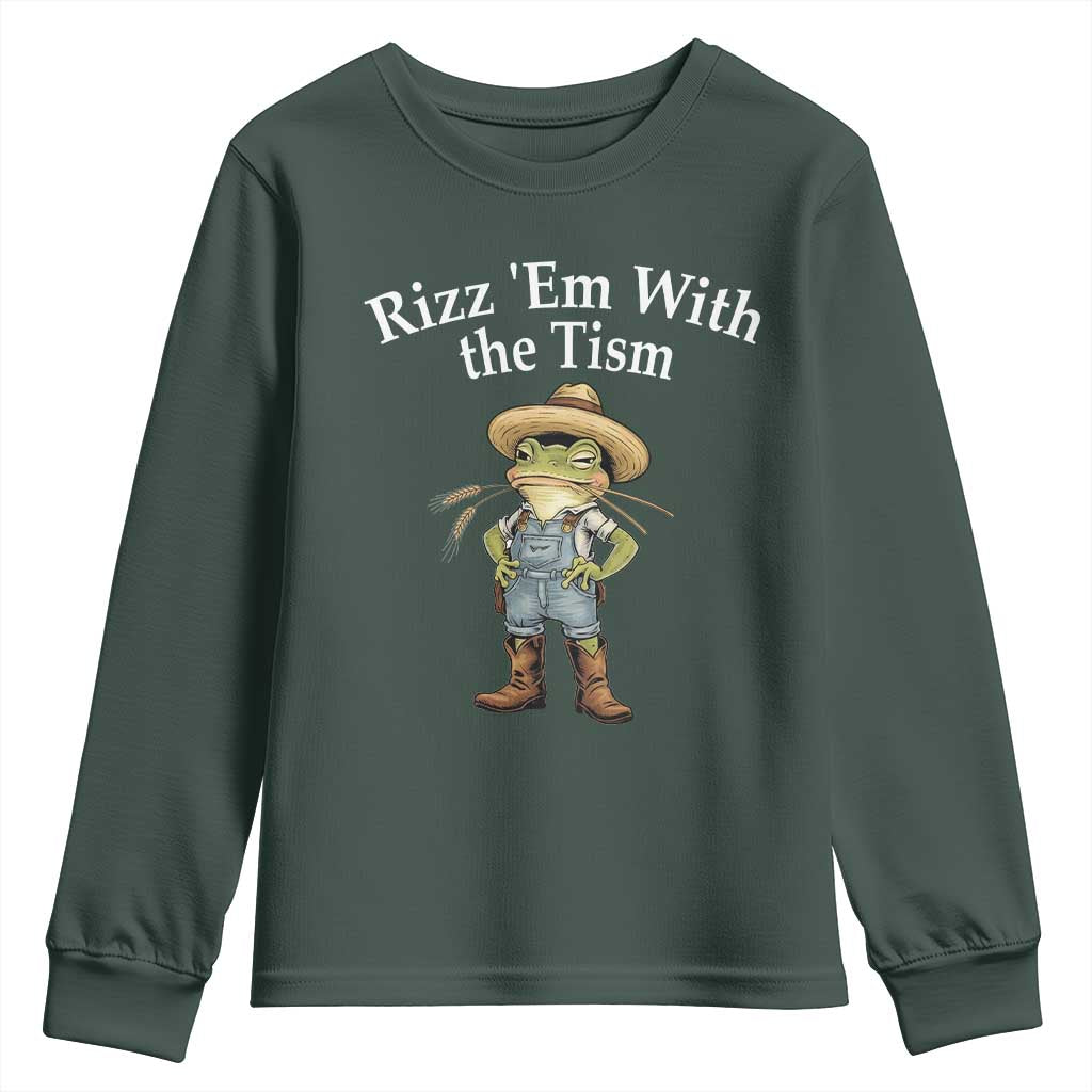 Autism Frog Youth Sweatshirt Funny Rizz Em With The Tism