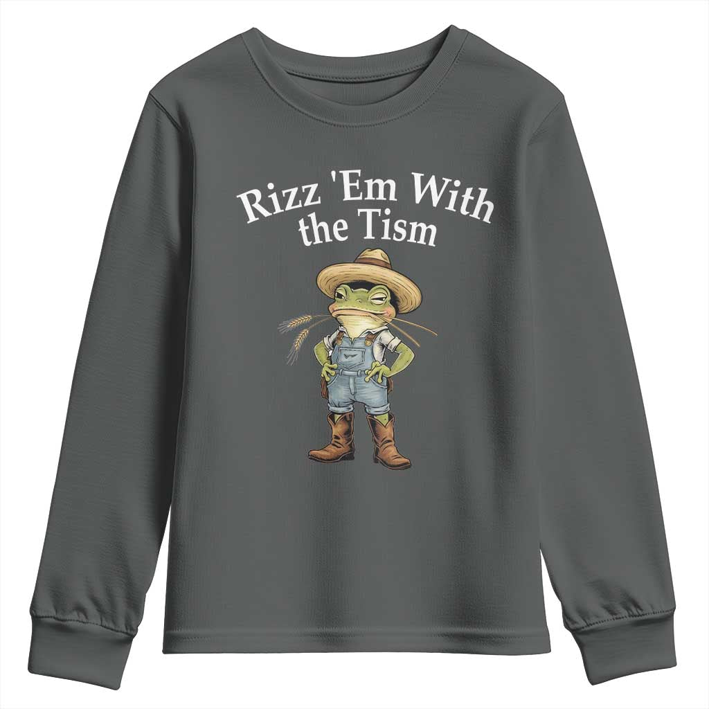 Autism Frog Youth Sweatshirt Funny Rizz Em With The Tism