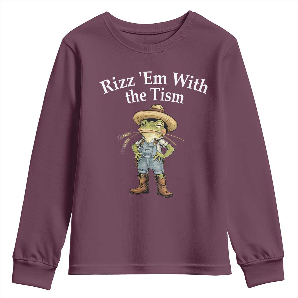 Autism Frog Youth Sweatshirt Funny Rizz Em With The Tism