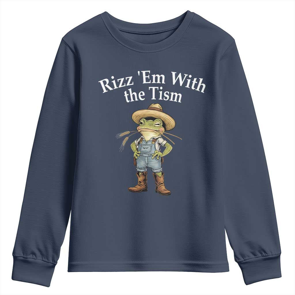 Autism Frog Youth Sweatshirt Funny Rizz Em With The Tism