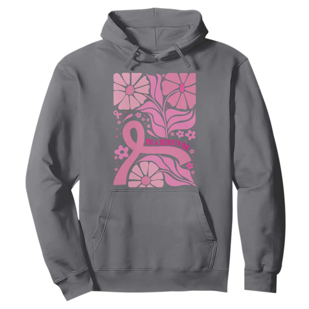 Boho Floral Breast Cancer Survivor Hoodie Pink Ribbon Strength