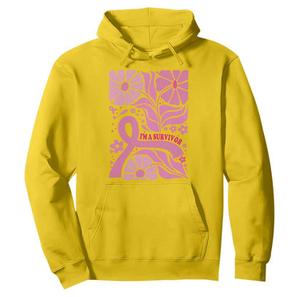 Boho Floral Breast Cancer Survivor Hoodie Pink Ribbon Strength