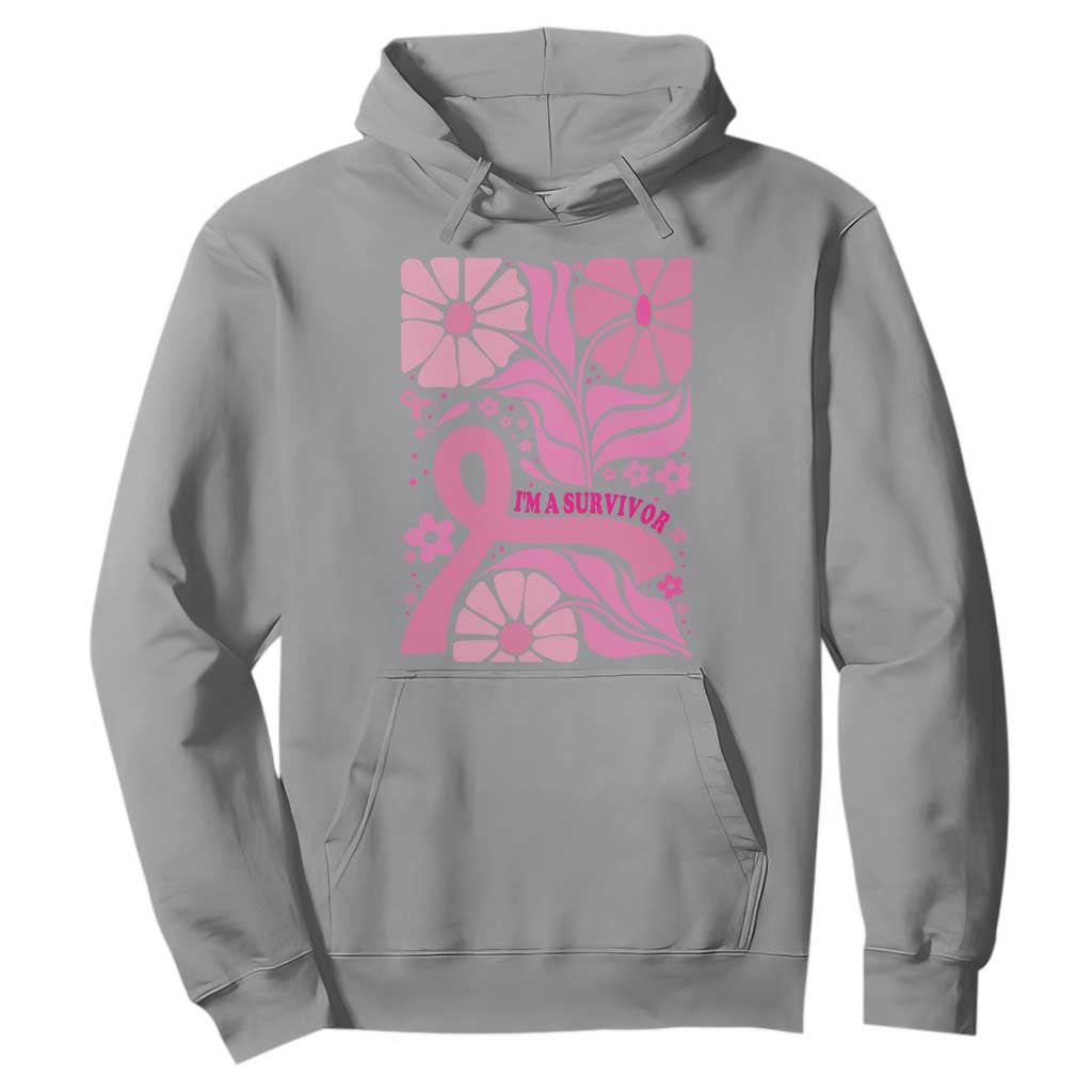 Boho Floral Breast Cancer Survivor Hoodie Pink Ribbon Strength
