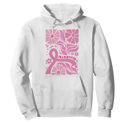 Boho Floral Breast Cancer Survivor Hoodie Pink Ribbon Strength