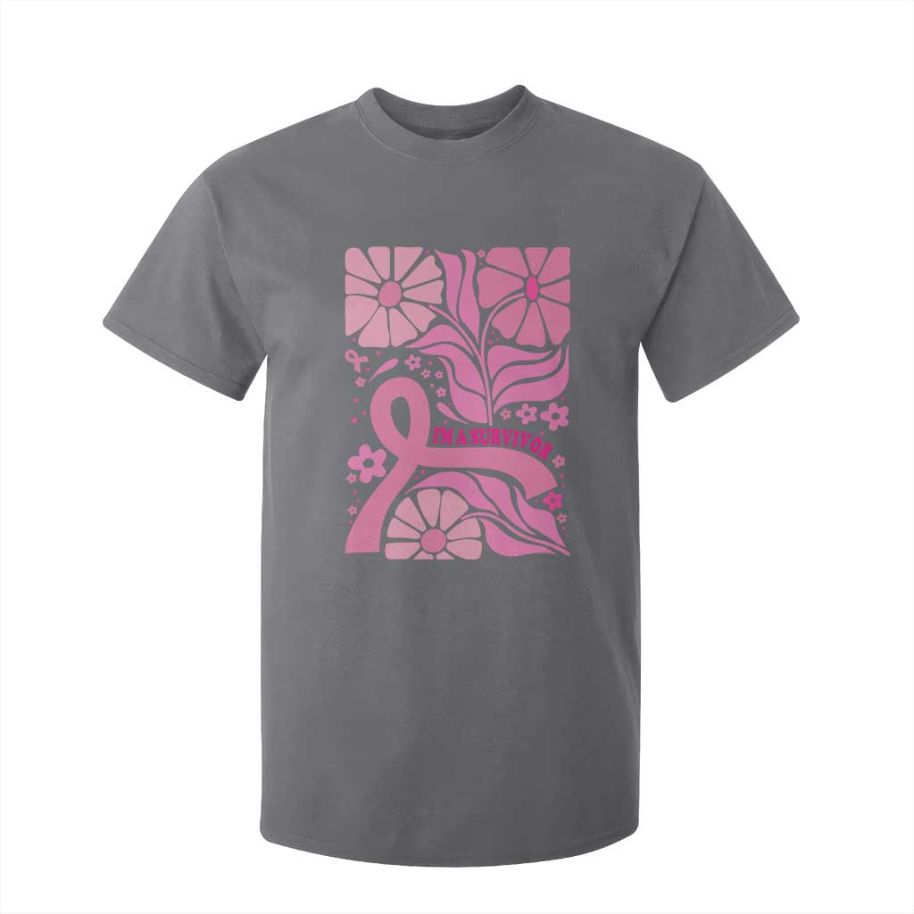 Boho Floral Breast Cancer Survivor T Shirt For Kid Pink Ribbon Strength