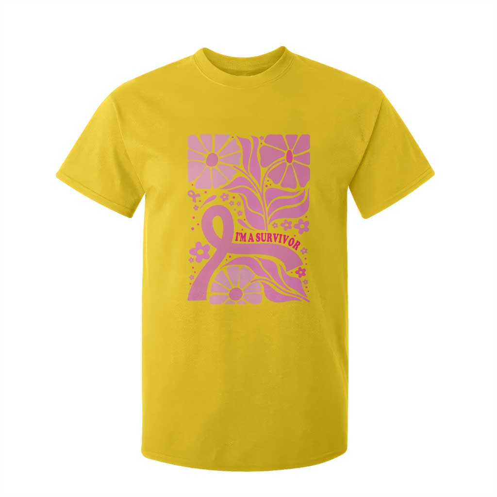 Boho Floral Breast Cancer Survivor T Shirt For Kid Pink Ribbon Strength