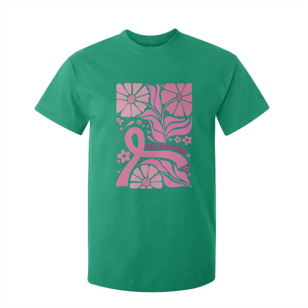 Boho Floral Breast Cancer Survivor T Shirt For Kid Pink Ribbon Strength