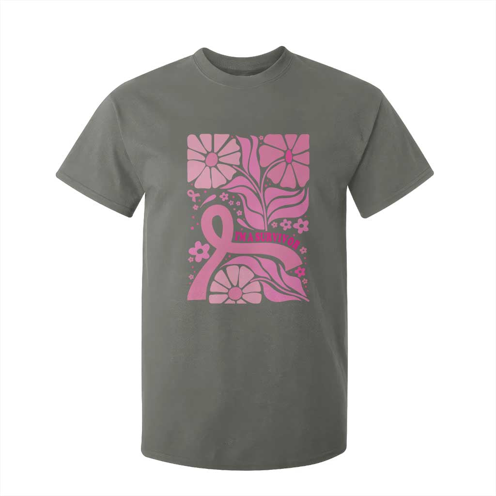 Boho Floral Breast Cancer Survivor T Shirt For Kid Pink Ribbon Strength