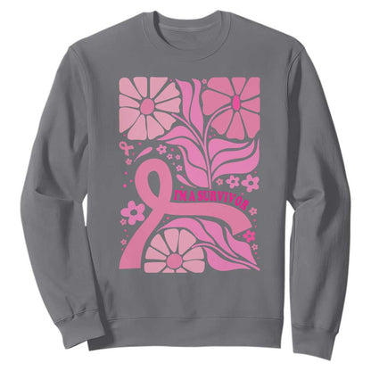Boho Floral Breast Cancer Survivor Sweatshirt Pink Ribbon Strength