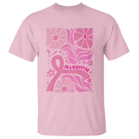 Boho Floral Breast Cancer Survivor T Shirt Pink Ribbon Strength