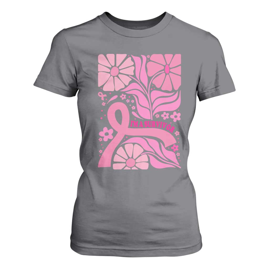 Boho Floral Breast Cancer Survivor T Shirt For Women Pink Ribbon Strength