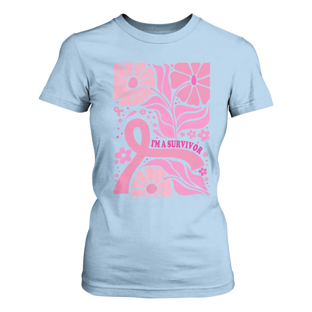 Boho Floral Breast Cancer Survivor T Shirt For Women Pink Ribbon Strength