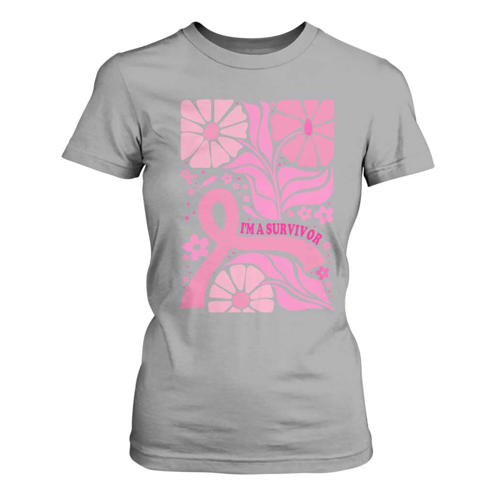 Boho Floral Breast Cancer Survivor T Shirt For Women Pink Ribbon Strength