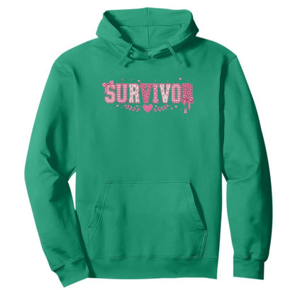 Breast Cancer Survivor Pride Hoodie Pink Coquette Bow Ribbon Strength