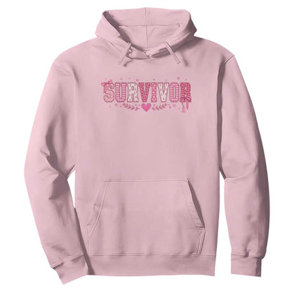 Breast Cancer Survivor Pride Hoodie Pink Coquette Bow Ribbon Strength