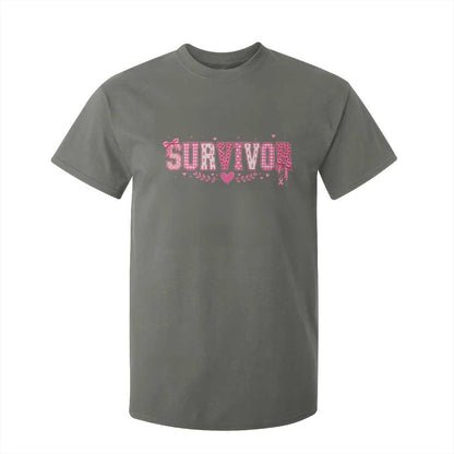 Breast Cancer Survivor Pride T Shirt For Kid Pink Coquette Bow Ribbon Strength