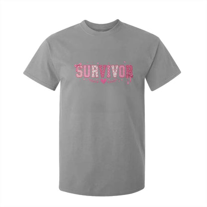 Breast Cancer Survivor Pride T Shirt For Kid Pink Coquette Bow Ribbon Strength