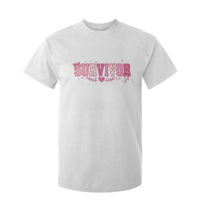 Breast Cancer Survivor Pride T Shirt For Kid Pink Coquette Bow Ribbon Strength