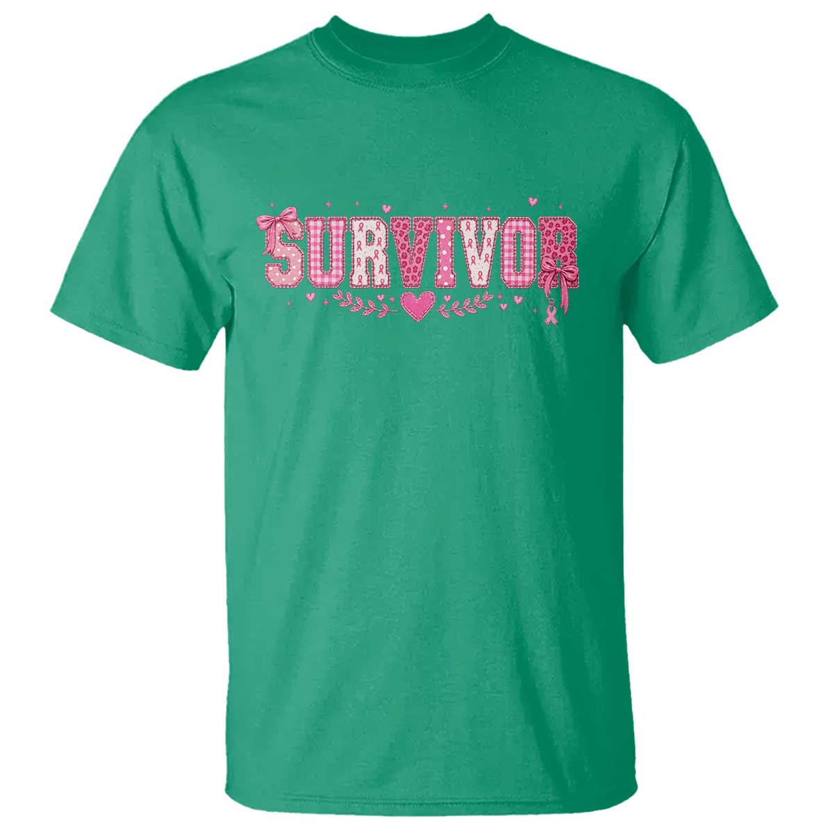 Breast Cancer Survivor Pride T Shirt Pink Coquette Bow Ribbon Strength