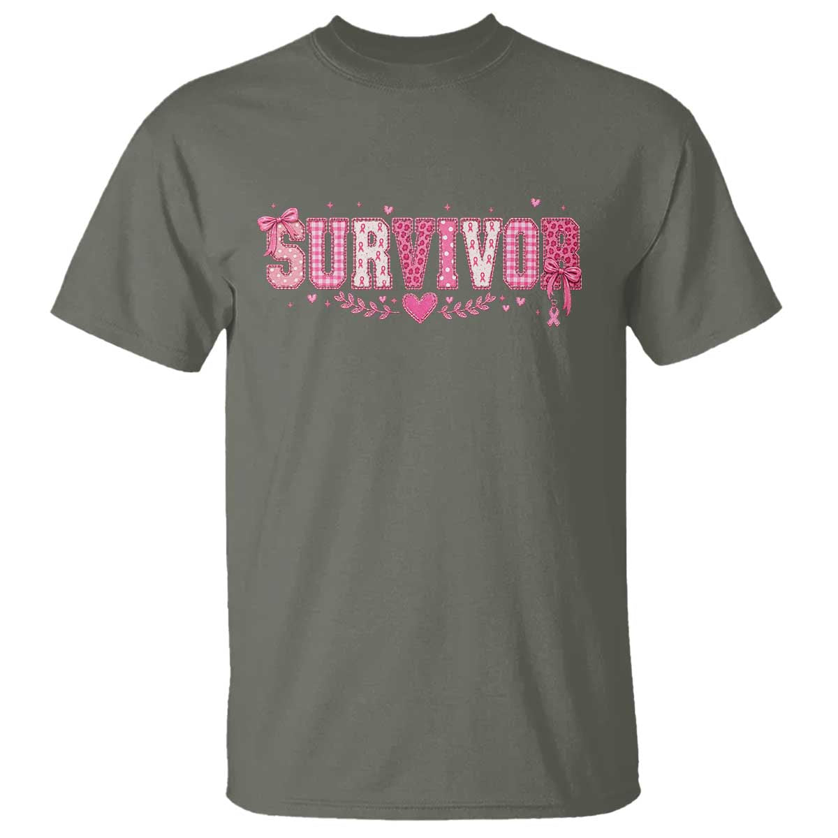 Breast Cancer Survivor Pride T Shirt Pink Coquette Bow Ribbon Strength