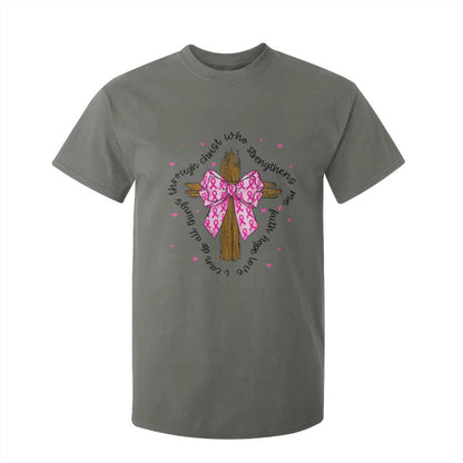 Christian Breast Cancer Support T Shirt For Kid I Can Do All Things Through Christ