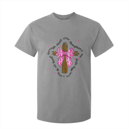 Christian Breast Cancer Support T Shirt For Kid I Can Do All Things Through Christ