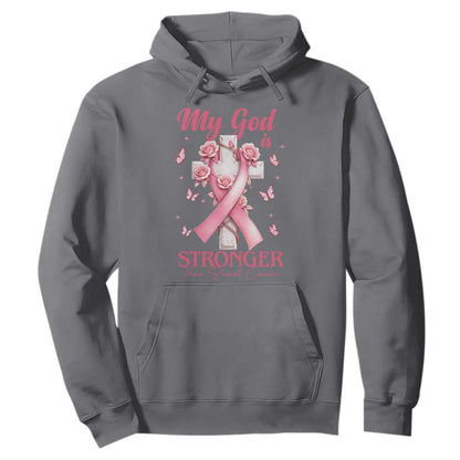 My God Is Stronger Than Breast Cancer Hoodie Christian Warrior Support