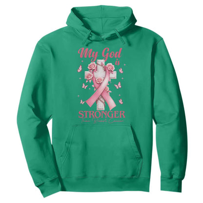 My God Is Stronger Than Breast Cancer Hoodie Christian Warrior Support