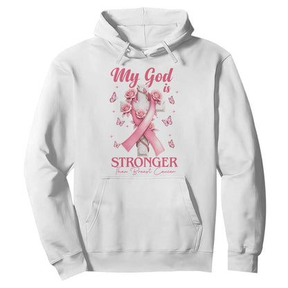 My God Is Stronger Than Breast Cancer Hoodie Christian Warrior Support
