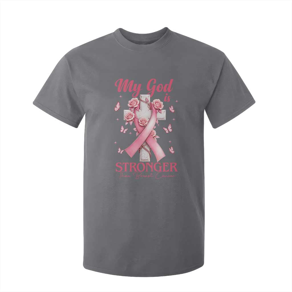 My God Is Stronger Than Breast Cancer T Shirt For Kid Christian Warrior Support