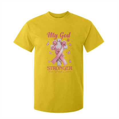 My God Is Stronger Than Breast Cancer T Shirt For Kid Christian Warrior Support