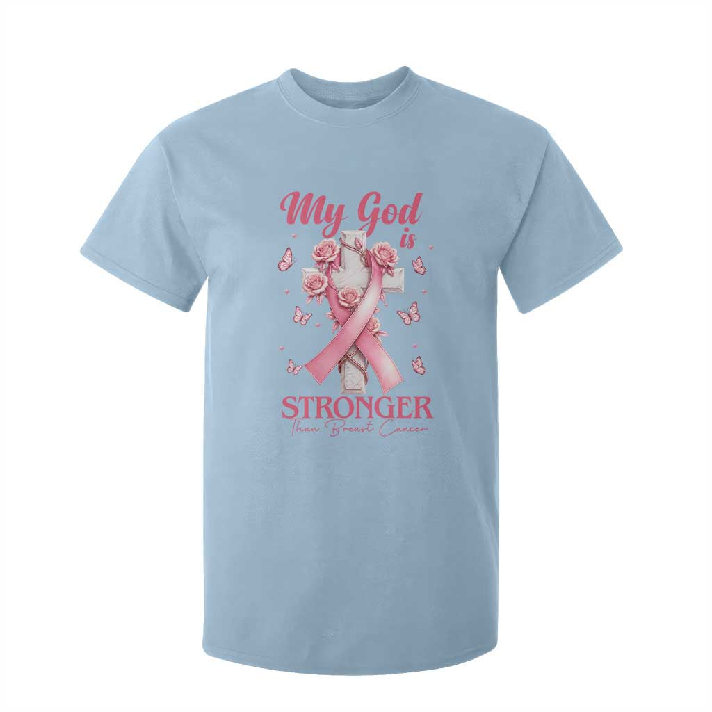 My God Is Stronger Than Breast Cancer T Shirt For Kid Christian Warrior Support
