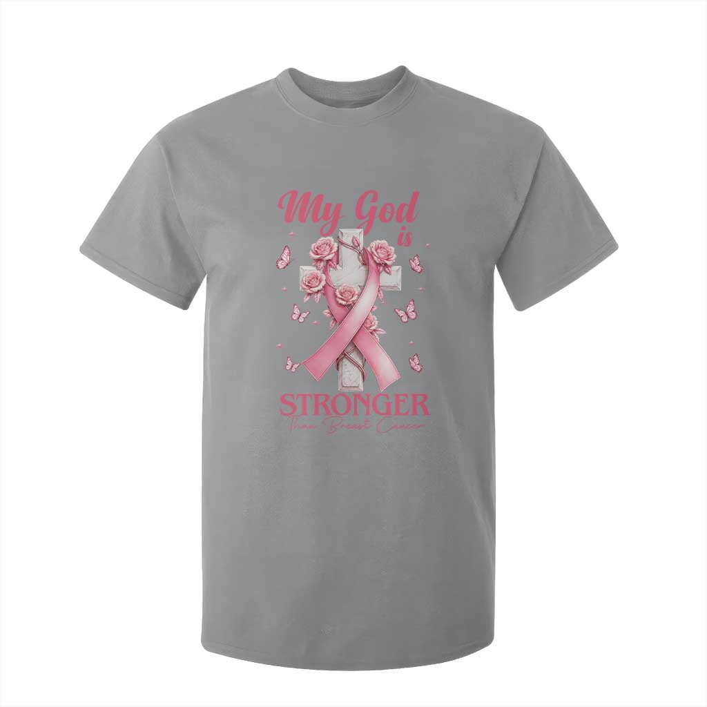 My God Is Stronger Than Breast Cancer T Shirt For Kid Christian Warrior Support