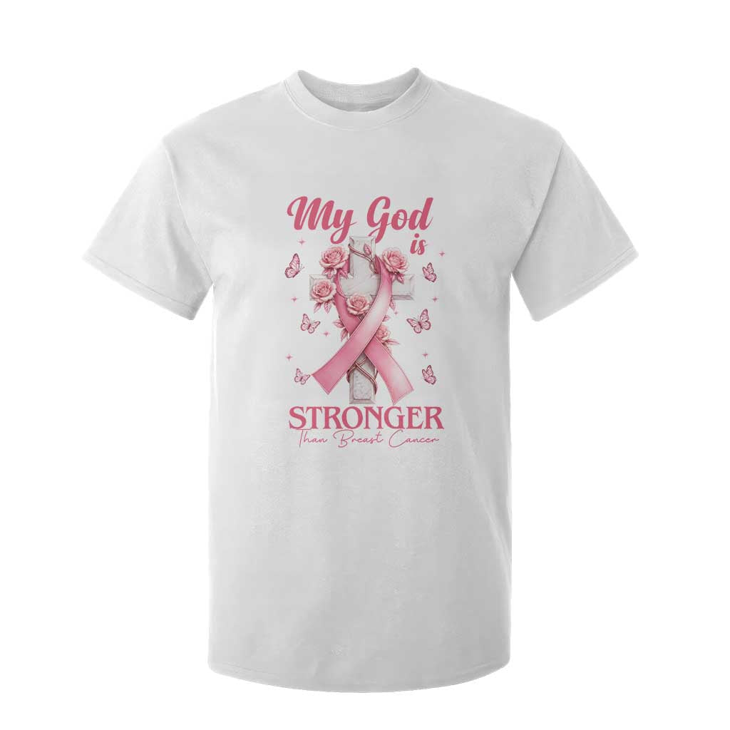 My God Is Stronger Than Breast Cancer T Shirt For Kid Christian Warrior Support