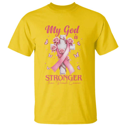 My God Is Stronger Than Breast Cancer T Shirt Christian Warrior Support