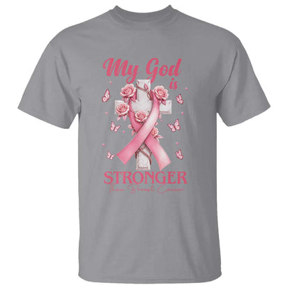 My God Is Stronger Than Breast Cancer T Shirt Christian Warrior Support