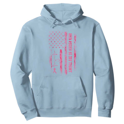 Patriotic Breast Cancer Support Warrior Gift Hoodie Her Fight My Fight