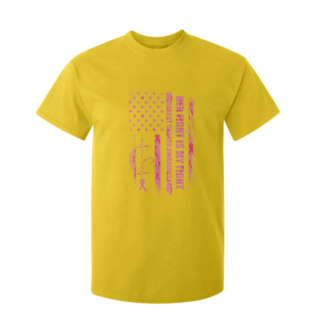 Patriotic Breast Cancer Support Warrior Gift T Shirt For Kid Her Fight My Fight