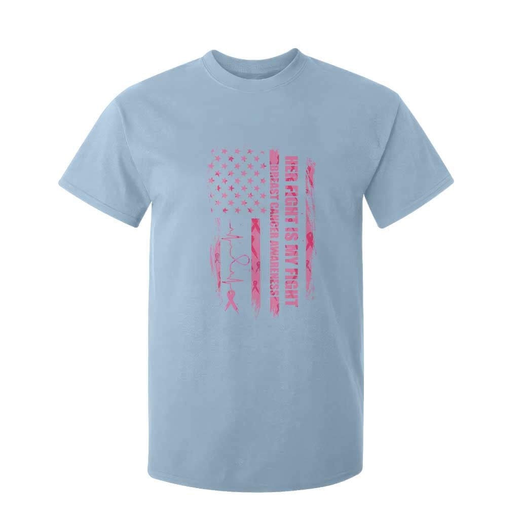 Patriotic Breast Cancer Support Warrior Gift T Shirt For Kid Her Fight My Fight