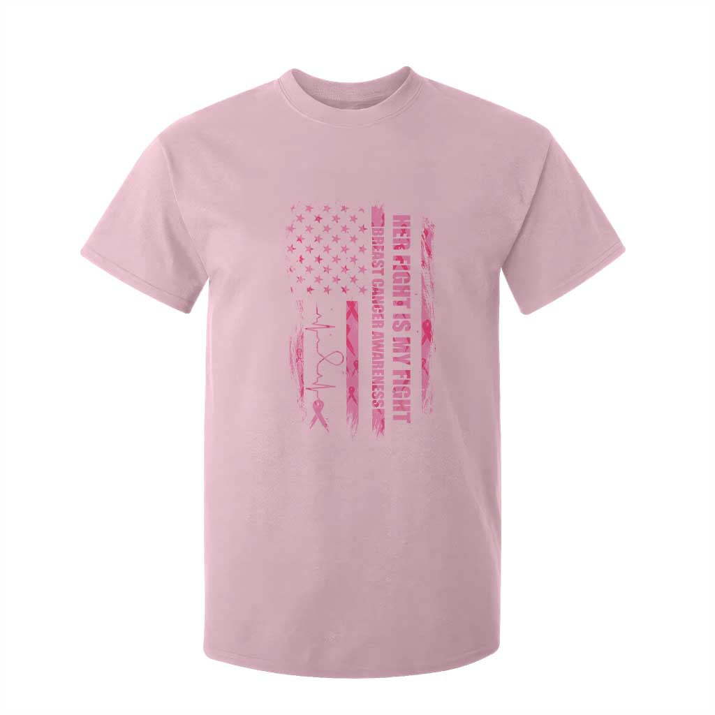 Patriotic Breast Cancer Support Warrior Gift T Shirt For Kid Her Fight My Fight