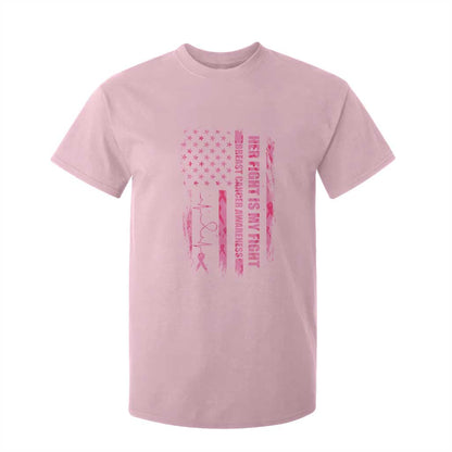 Patriotic Breast Cancer Support Warrior Gift T Shirt For Kid Her Fight My Fight