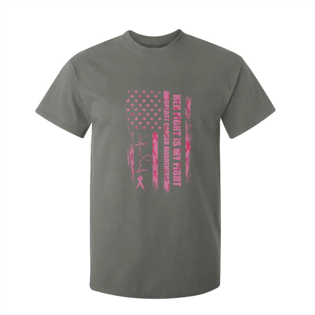 Patriotic Breast Cancer Support Warrior Gift T Shirt For Kid Her Fight My Fight