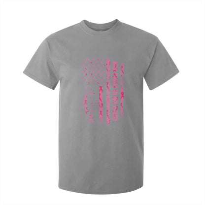 Patriotic Breast Cancer Support Warrior Gift T Shirt For Kid Her Fight My Fight