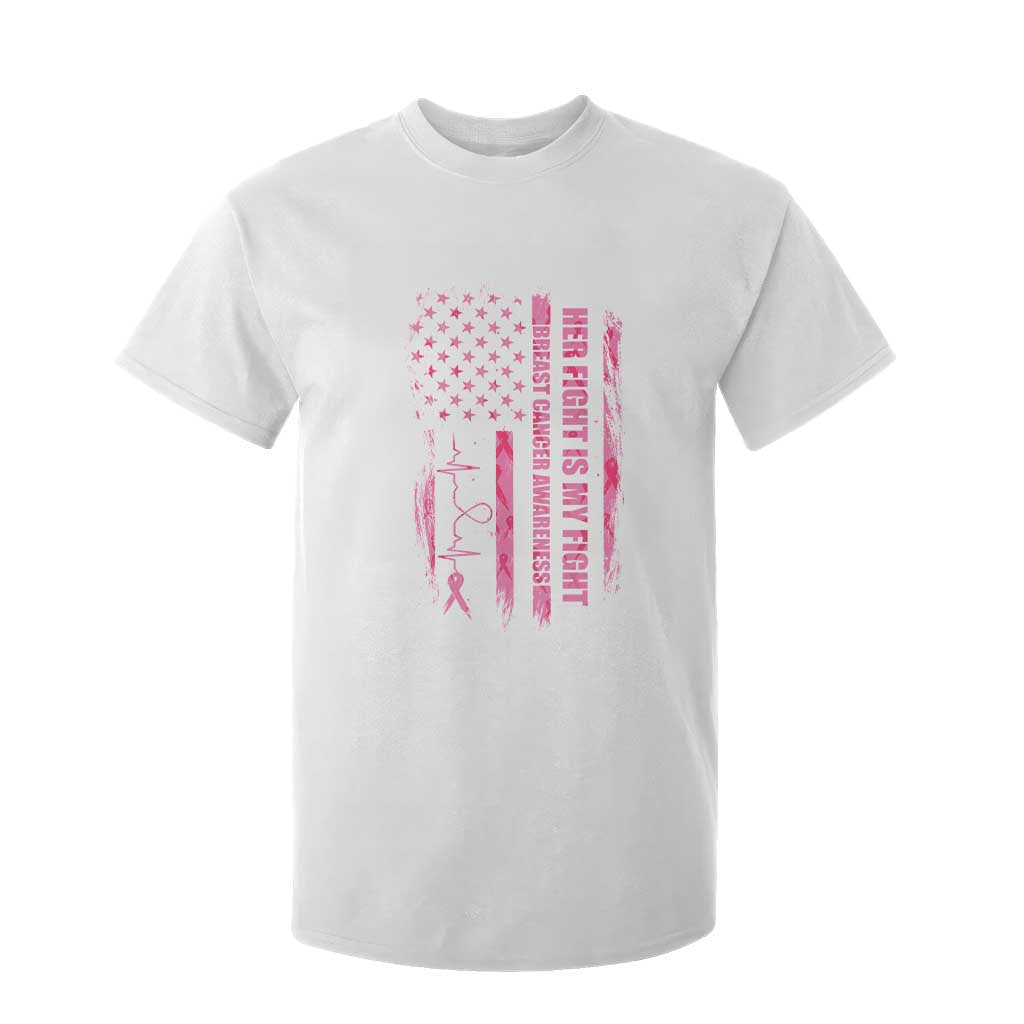 Patriotic Breast Cancer Support Warrior Gift T Shirt For Kid Her Fight My Fight